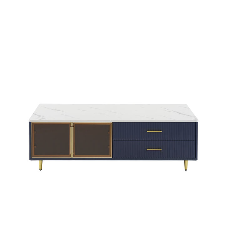Merax Modern Coffee Table with Storage Drawers