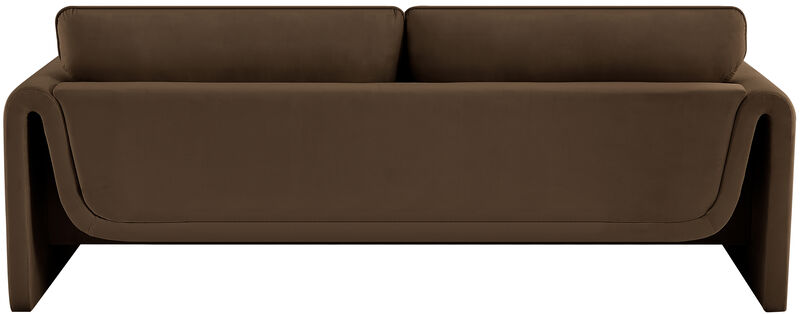Meridian Furniture Sloan Brown Velvet Fabric Sofa image number 2