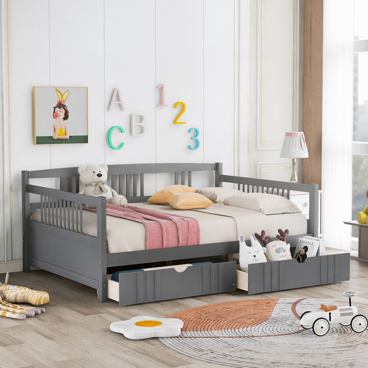 Merax Daybed Wood Bed with 2 Drawers
