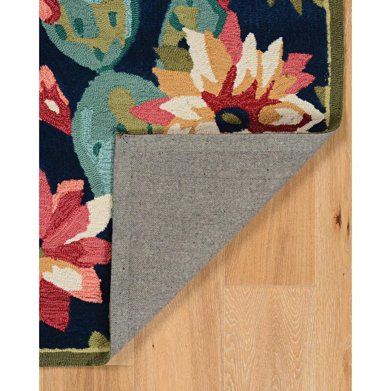 Linon Trio Cactus Navy & Multi, Rug image number 2