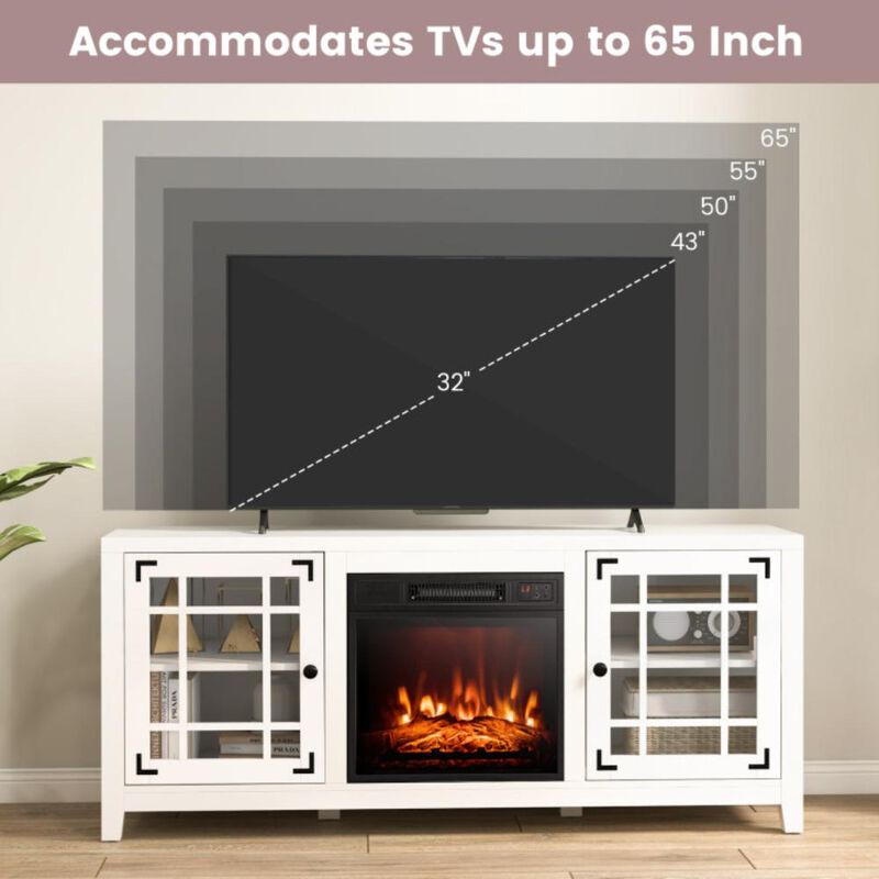 Hivvago 58 Inch Fireplace TV Stand with Adjustable Shelves for TVs up to 65 Inch