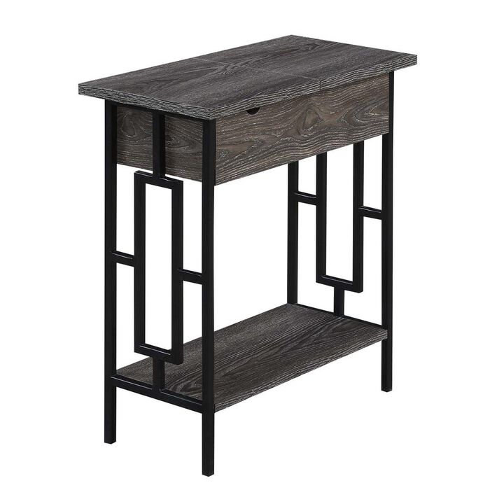 Convience Concept, Inc. Town Square Flip Top End Table with Charging Station and Shelf
