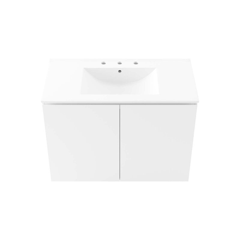 Modway White Bryn Wall-Mount Bathroom Vanity EEI-5779-WHI-WHI image number 4