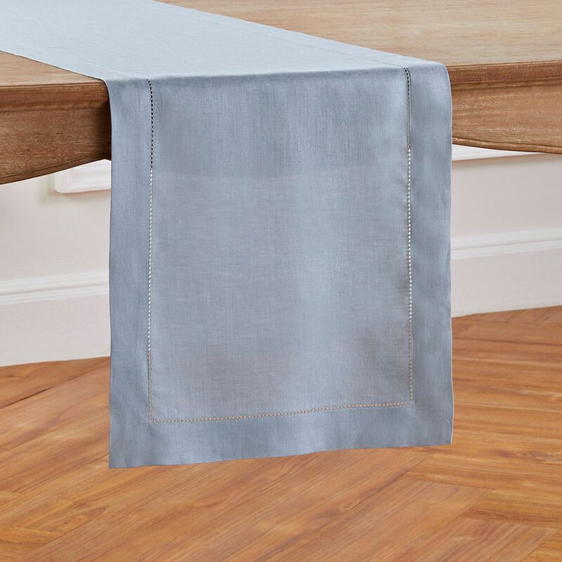 Solino Home 100% Pure Linen Table Runner - Classic Hemstitch