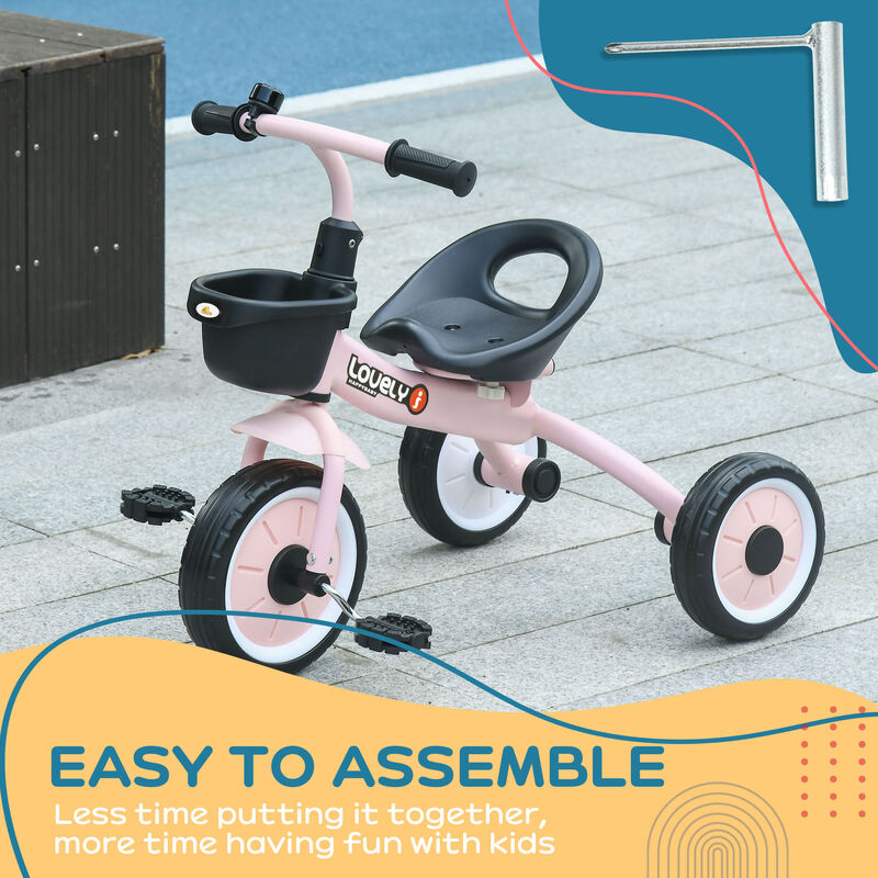 BreeBe Kids Adjustable Tricycle with Bell & Basket image number 6