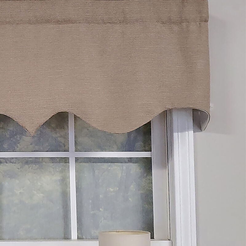 RLF Home Luxurious Modern Design Classic Soft Rayon Regal Style Window Valance 50" x 17" Taupe
