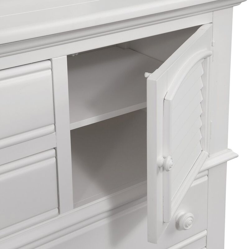 American Woodcrafters Cottage Traditions High Dresser with Mirror - White Cottage