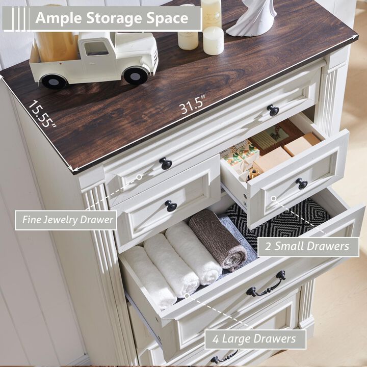 Roman Column Nightstand with USB & AC Charging, Drawer & Shelf