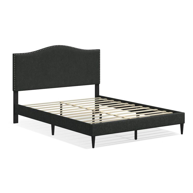 Rize Home Leighford Queen Platform Bed Gray (Dark) image number 1