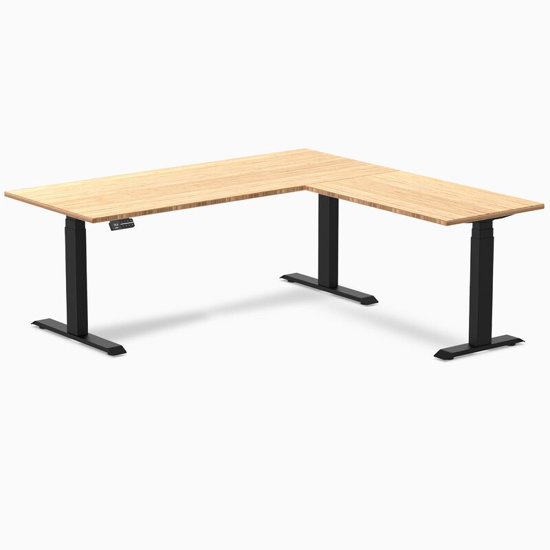 Desky Bamboo L-Shape Sit Stand Desk image number 0
