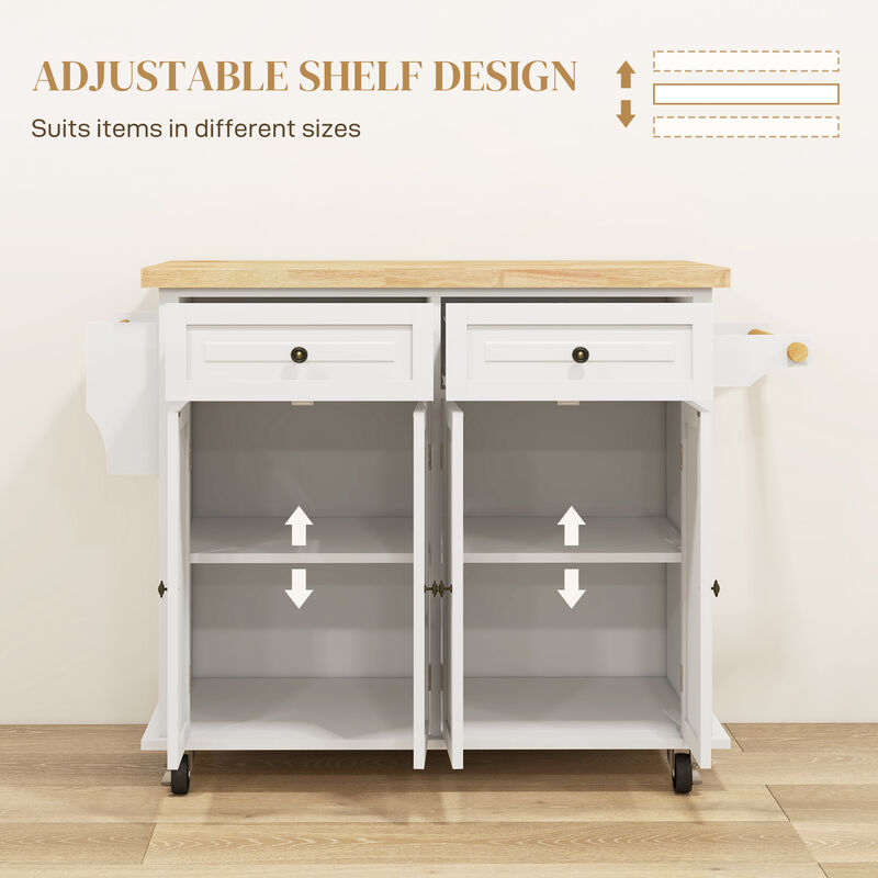 Hivvago Kitchen Island Cart on Wheels with Storage and Drawers image number 4