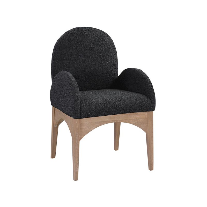 Meridian Furniture Waldorf Black Boucle Fabric Dining Chair
