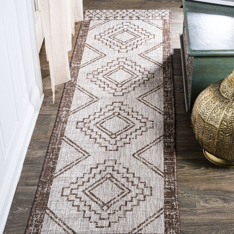 Marokko Diamond Tribal Medallion Indoor/Outdoor Area Rug