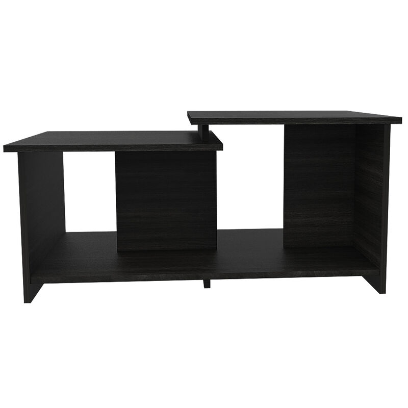Hivvago 35 Inch Black Wood Abstract Coffee Table