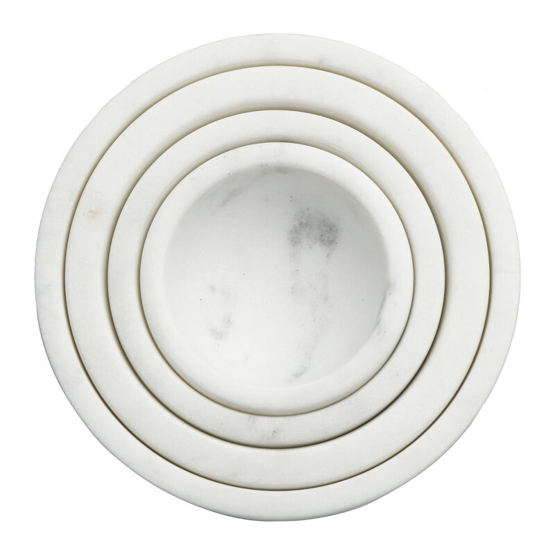 White Marble Bowls, Set of 4 image number 4