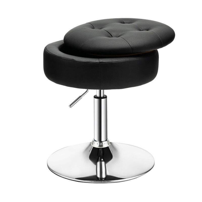 Adjustable 360&deg; Swivel Storage Vanity Stool For Bedroom