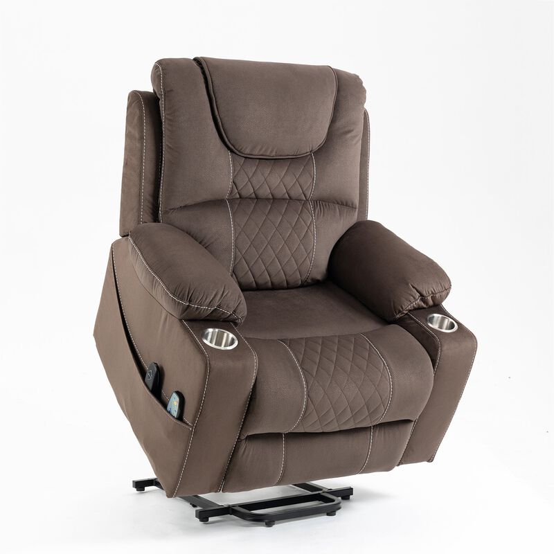Velvet Recliner Chair with 2 Cup Holder, Lounge Chair Power Lift Chair Relax Sofa Chair image number 0