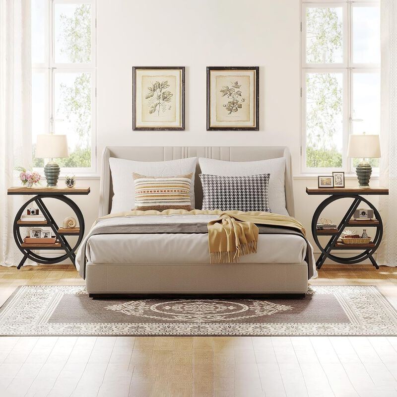 4-Tier Narrow End Table with Storage Shelves image number 3