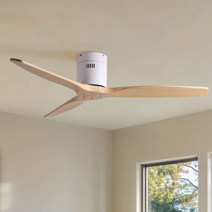 ELEMENT ACE 52 Inch Low Profile Flush Mount Ceiling Fan with Reversible Motor, Quiet Energy Efficient Operation for Low Ceiling Indoor Dry Location Use