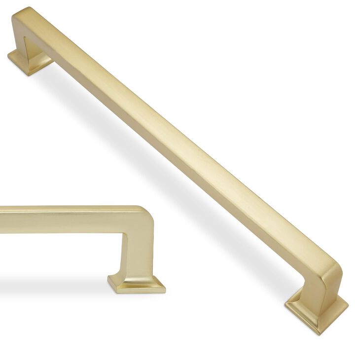 BUKOBYHE 6 Pack 7 Inch(177mm) Kitchen Cabinet Handles Brushed Brass Cabinet Pulls Zinc Alloy Drawer Pulls Solid Kitchen Hardware