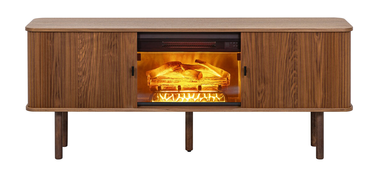WERMO 71'' Electric Fireplace TV Stand for Living Room with Heater.
