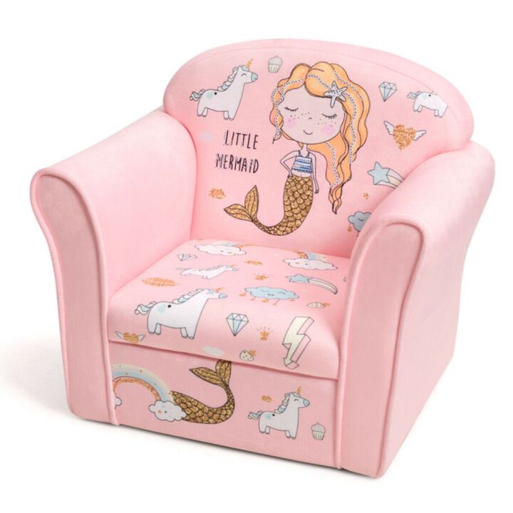 Super Soft Velvet Kids Couch Sofa with Armrests