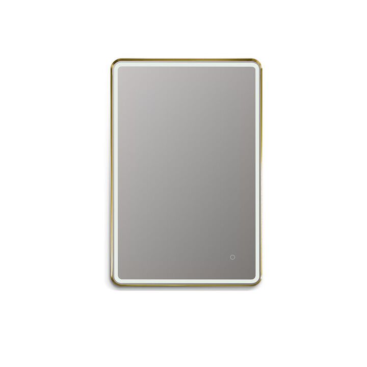 Altair Framed in Brushed Gold Modern Bathroom/Vanity LED Lighted Wall Mirror
