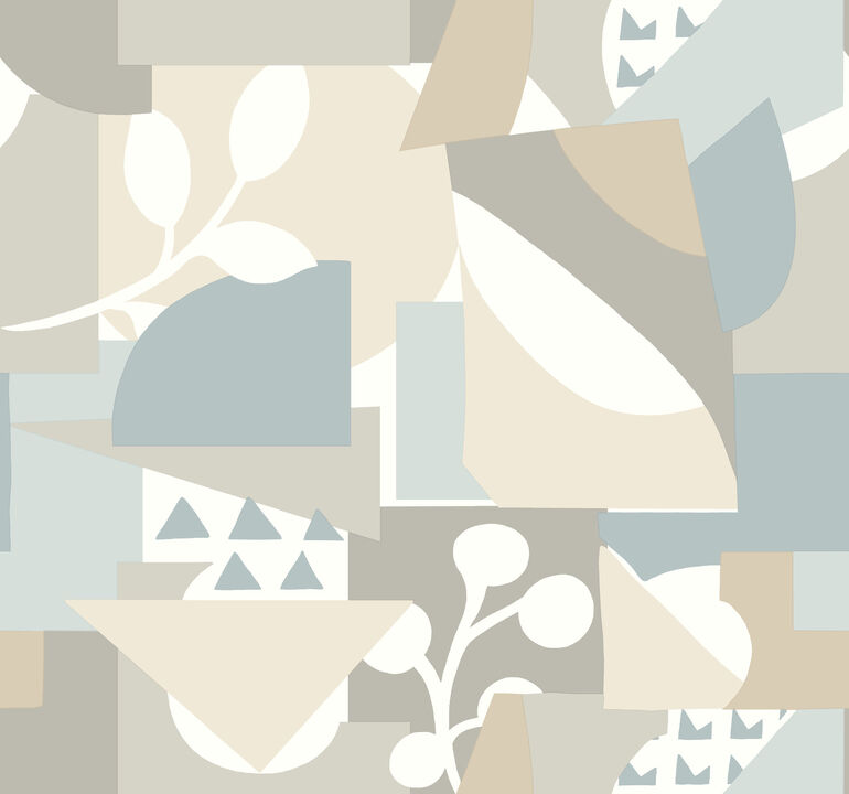 Cut Outs Sky Blue Wallpaper