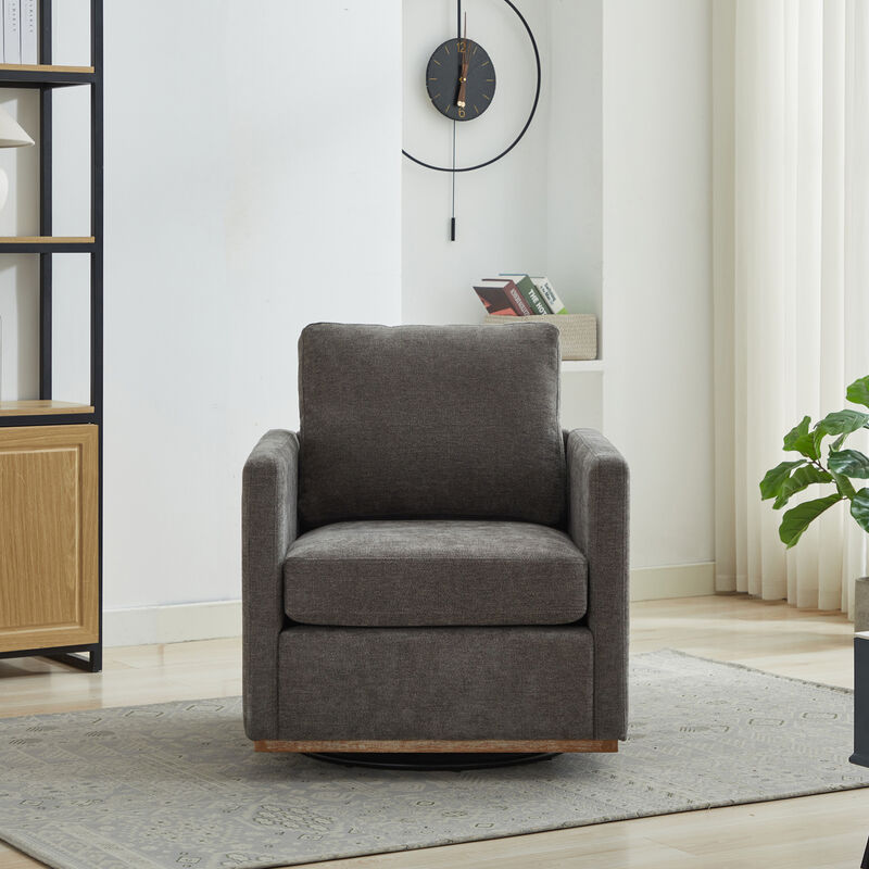GOODSILO Square Swivel Accent Chair with 360-Degree Rotation and Plush Upholstery for Modern Living Spaces image number 3