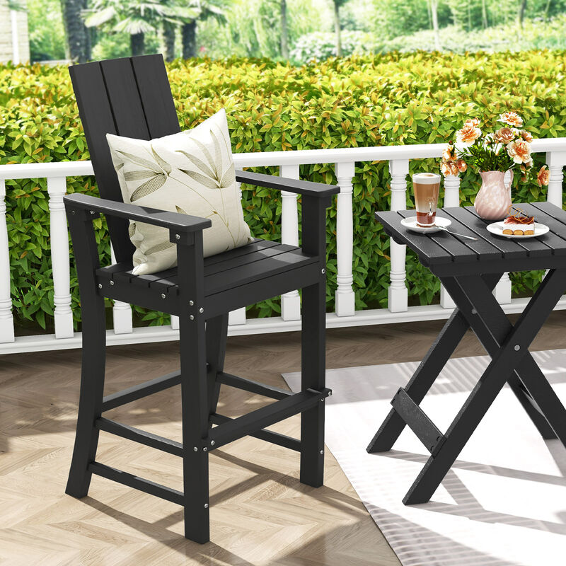 Adirondack Outdoor Bar Stool with Ergonomic Backrest – Comfortable Patio Seating