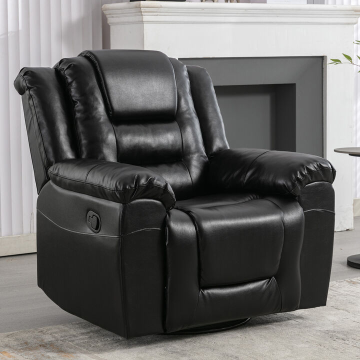 360°Swivel and Rocking Home Theater Recliner Manual Recliner Chair with Wide Armrest for Living Room,Bedroom