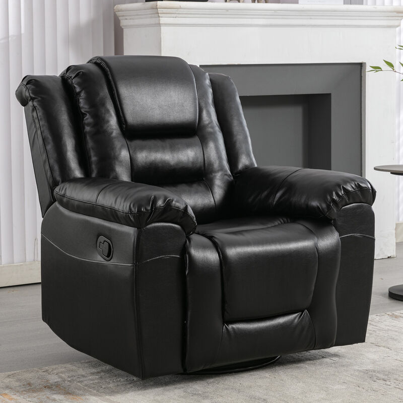 360°Swivel and Rocking Home Theater Recliner Manual Recliner Chair with Wide Armrest for Living Room,Bedroom