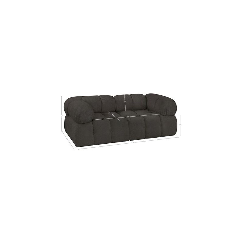Meridian Furniture Ames Brown Boucle Fabric Modular Sofa