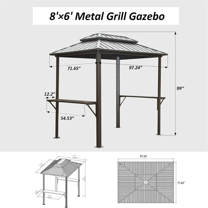 Streamdale Premium Aluminum BBQ Gazebo (Brown) image number 7