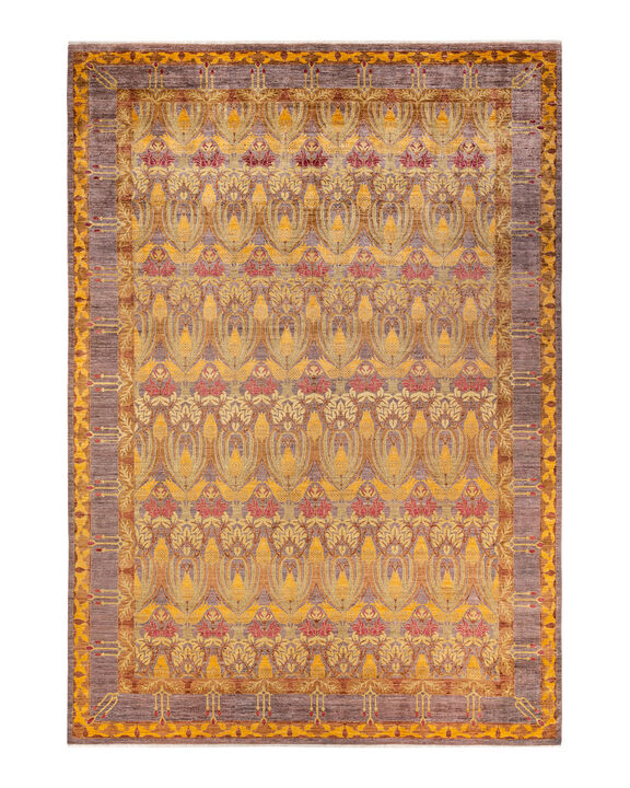 Arts & Crafts, One-of-a-Kind Hand-Knotted Area Rug  - Beige, 9' 10" x 14' 2"