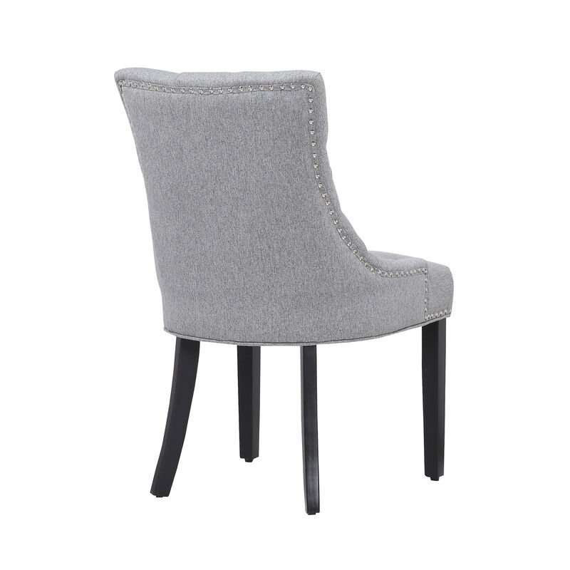 WestinTrends Upholstered Wingback Button Tufted Dining Chair