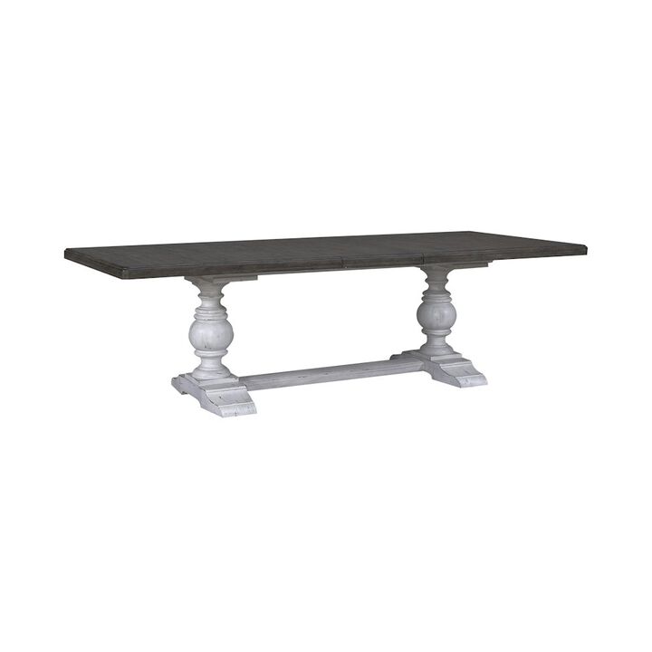 Liberty Furniture River Place Trestle Table Set in Pine Solids & Veneers
