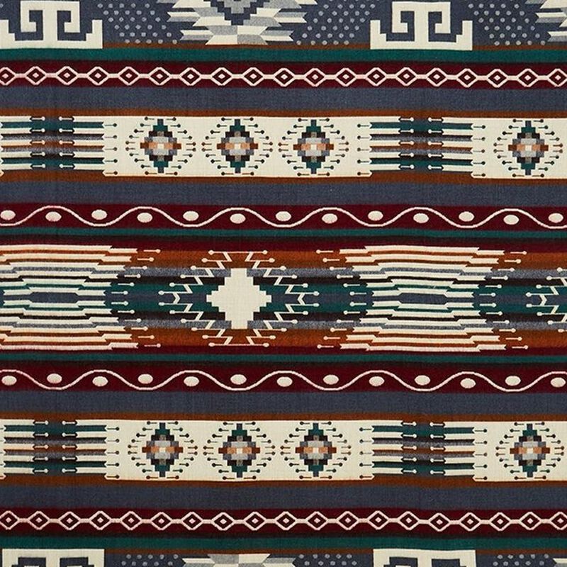 HomeRoots 93" X 82" Blue and Ivory Woven Mod Acrylic Throw Blanket image number 2