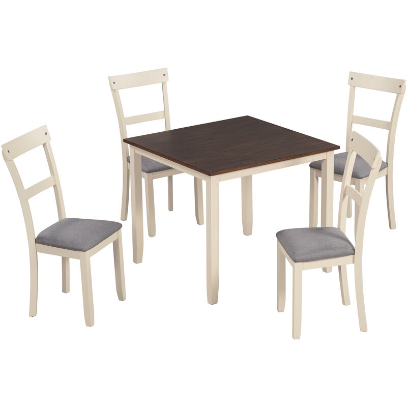 Merax  Industrial Wooden 5 Piece Kitchen Table Dining Table Set