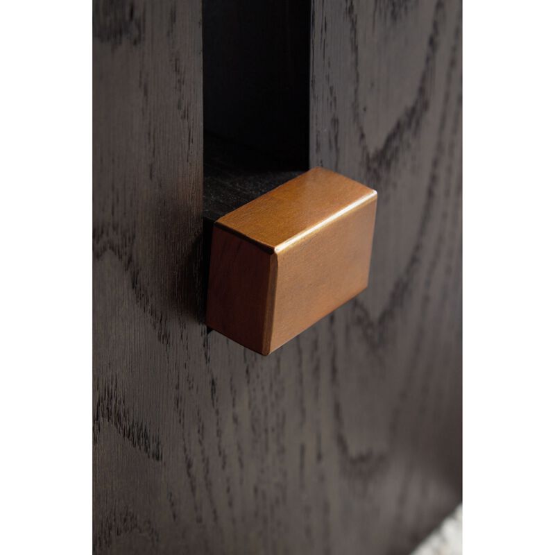 Haus Cocktail Coffee Table, Marble Top, Panel Legs, 52 Inch Brown Wood