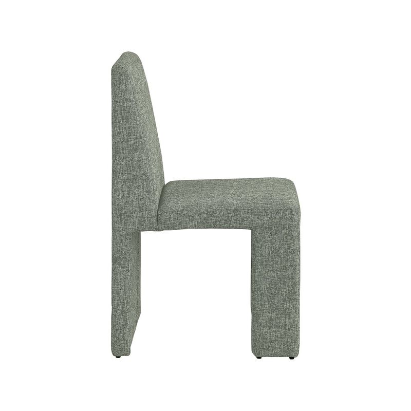 Meridian Furniture Benson Green Linen Textured Fabric Dining Chair, Set of 2