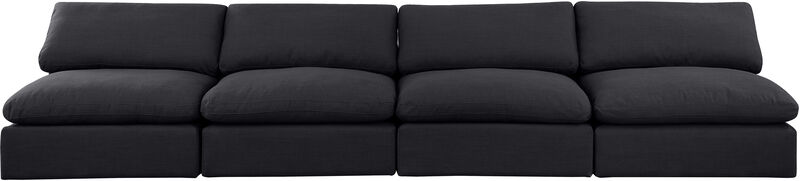 Meridian Furniture Comfy Black Linen Textured Fabric Modular Sofa image number 3