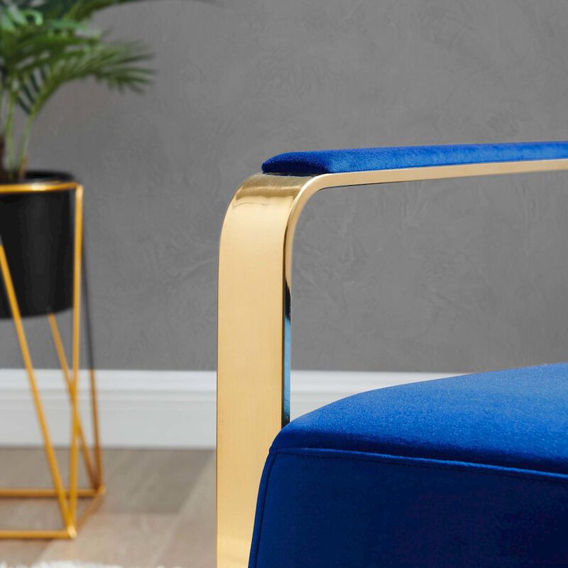 Modway Seg Performance Velvet Accent Chair, Gold Navy image number 7
