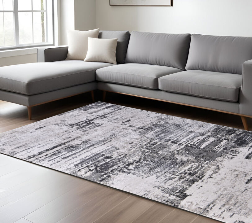 HomeRoots Abstract Power Loom Worn Faded Area Rug