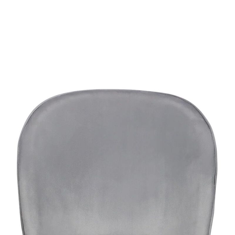 Dining Chair Set of 2, Classic Gray Fabric with Sleek Black Metal Legs