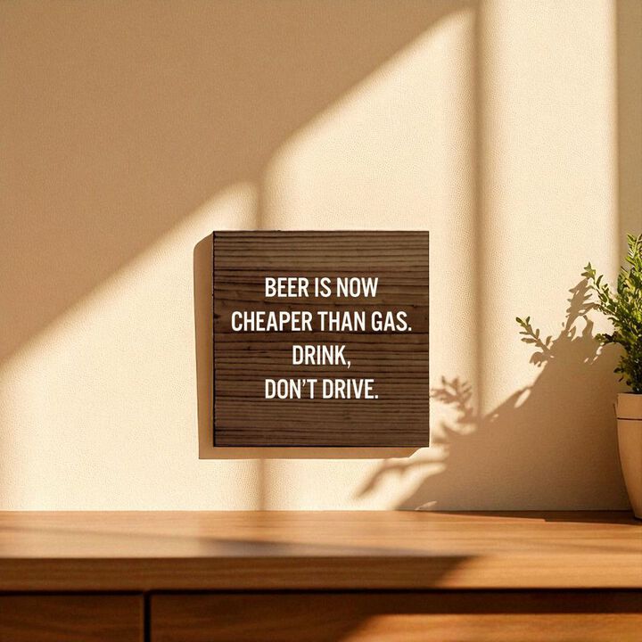 Funny Beer Quote Wooden Sign for Home Bar Man Cave Wall Decor
