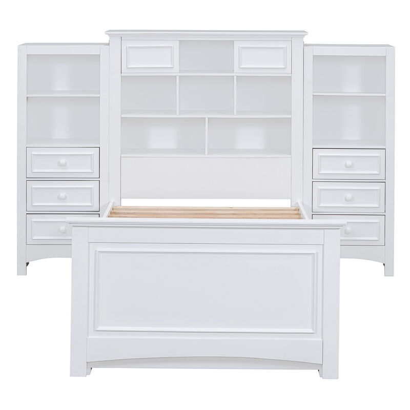 Merax Platform Bed with Storage Headboard image number 0