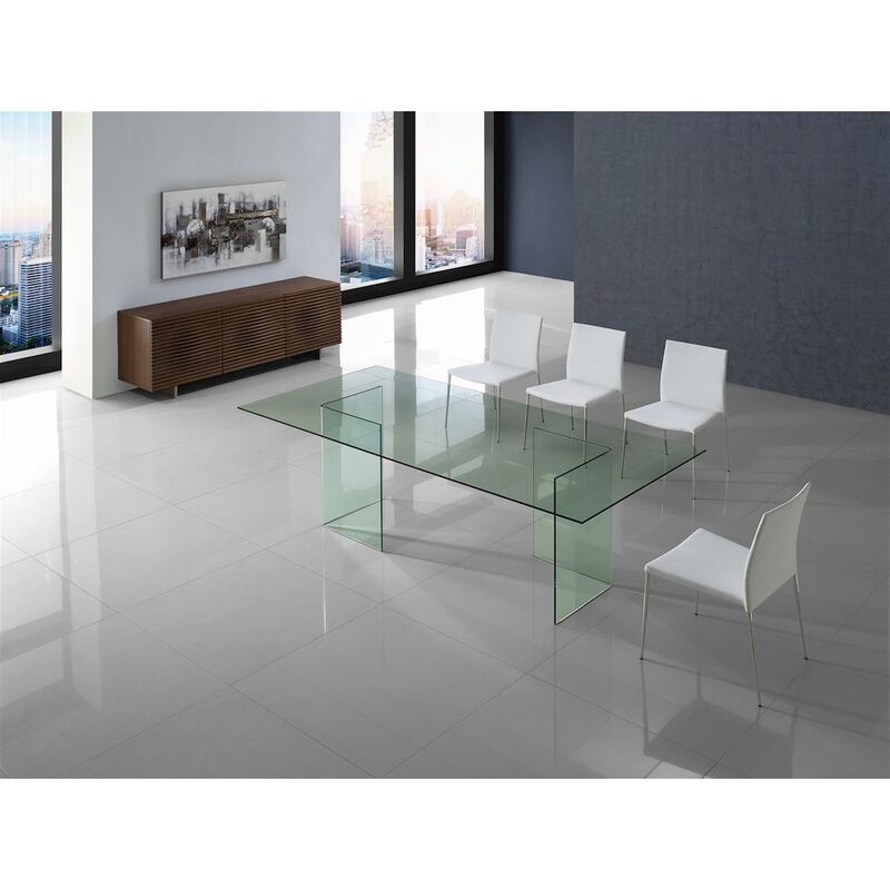 Casabianca Home Miami Dining Table With Clear Base And Clear Top