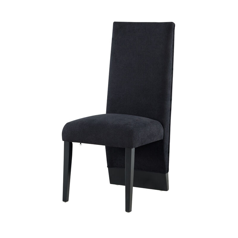 Black Upholstered Dining Chairs Set of 2 image number 4