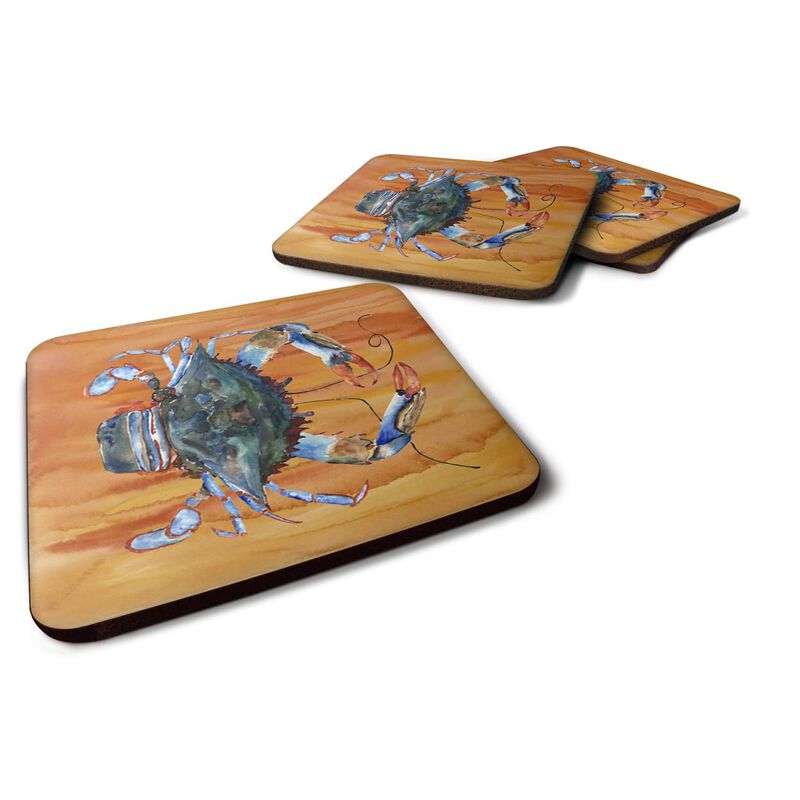Caroline's Treasures 8144FC Crab Foam Coasters (Set of 4), 3.5 H x 3.5 W, Multicolor image number 0